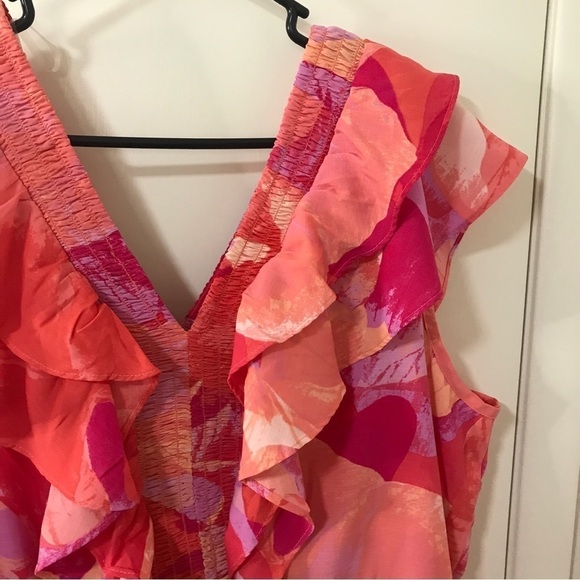 3/$15*New* Sofia Vergara smocked frame ruffle top Peach amber Pomona petals XXXL - Picture 10 of 12